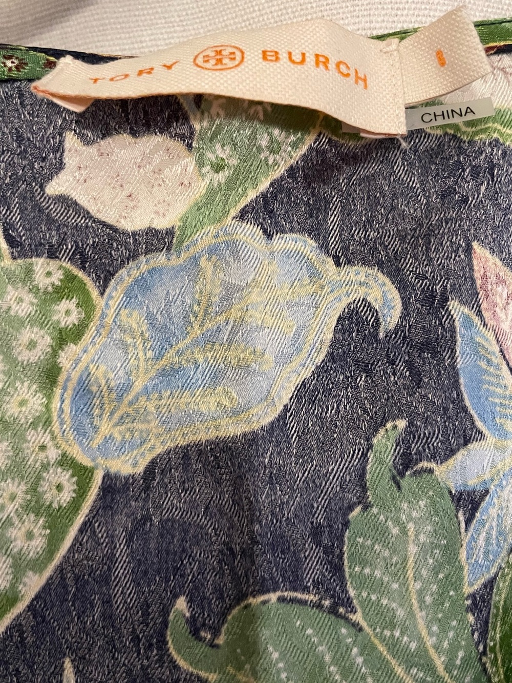 Tory Burch Garden Wisteria Floral Print Silk Dress Size 8 - Picture 7 of 8